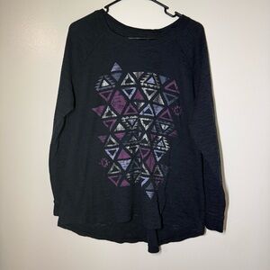 Sonoma Black Long Sleeve with Purple and Blue Triangle Design